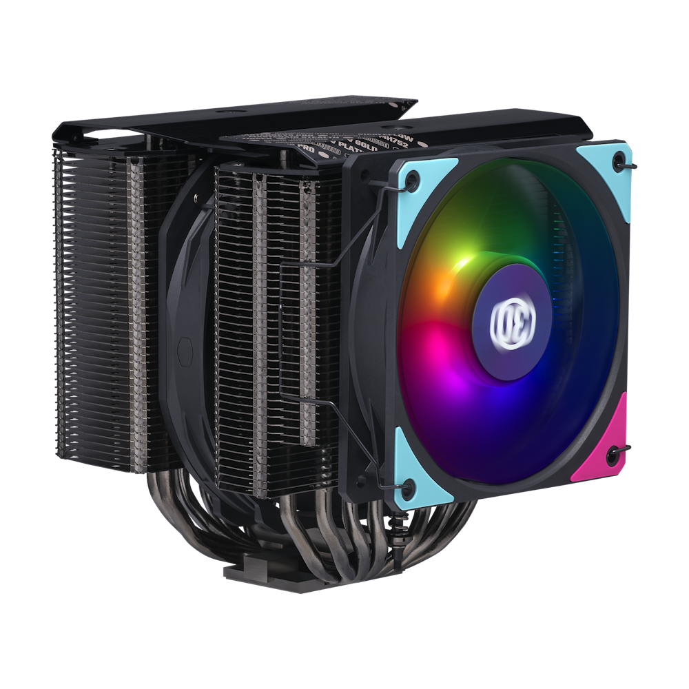 A large main feature product image of Cooler Master MasterAir MA824 Stealth CPU Cooler