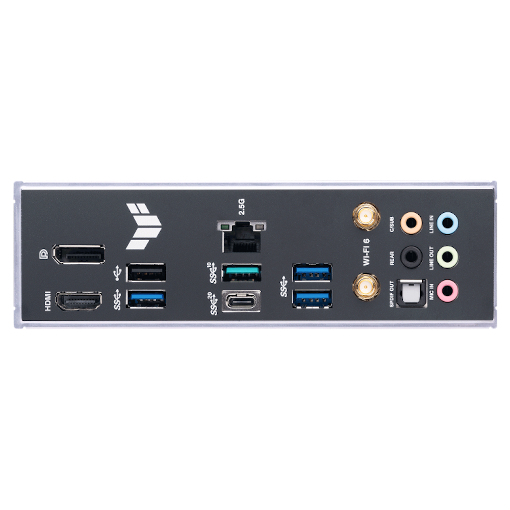 A large main feature product image of ASUS TUF Gaming B760-PLUS WiFi LGA1700 ATX Desktop Motherboard