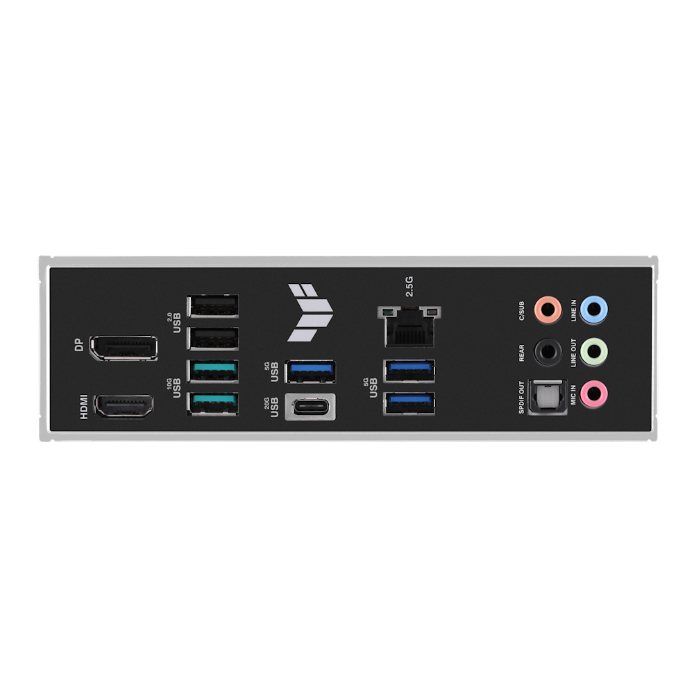 A large main feature product image of ASUS TUF Gaming B760M-Plus LGA1700 mATX Desktop Motherboard