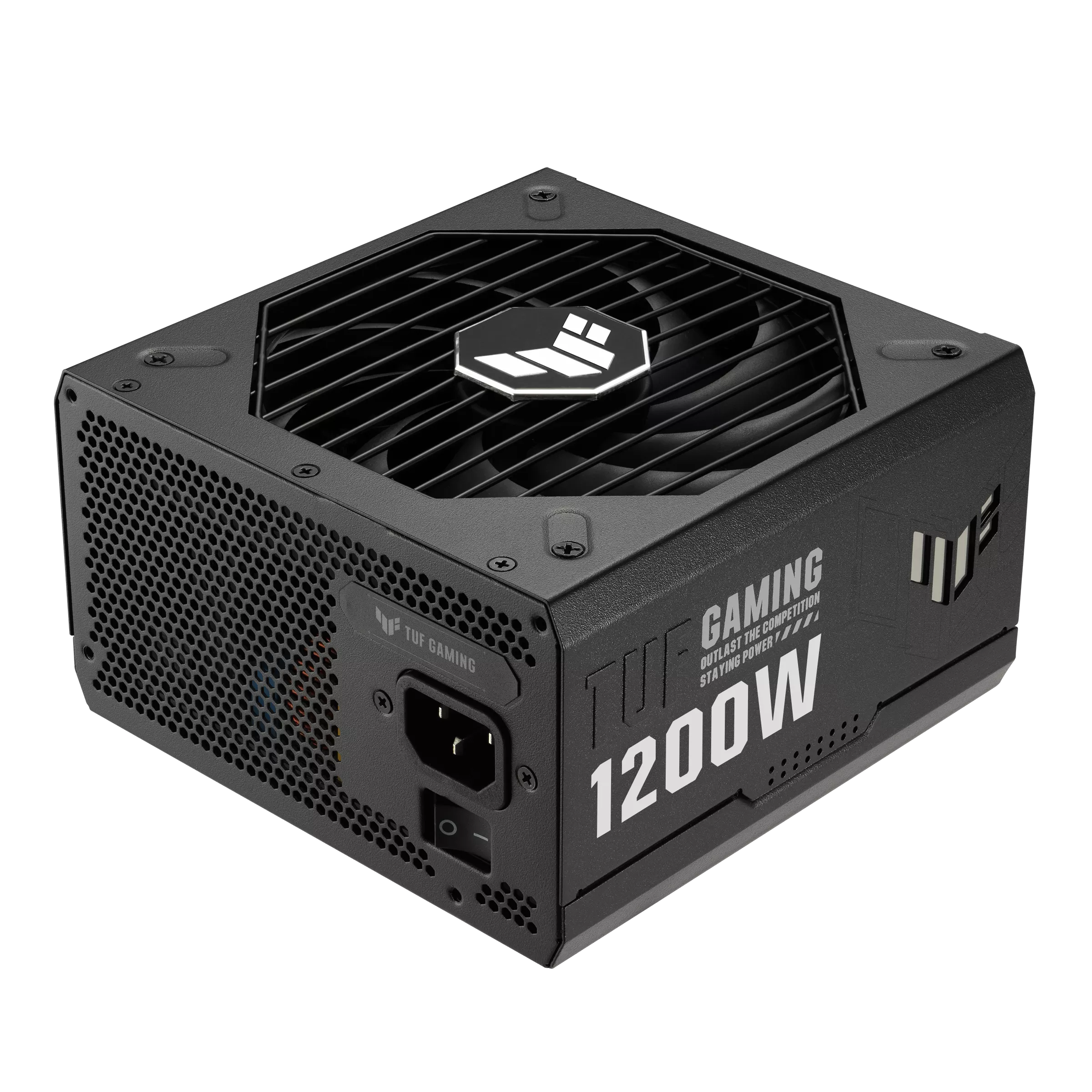 A large main feature product image of ASUS TUF-GAMING 1200W Gold ATX Modular PSU