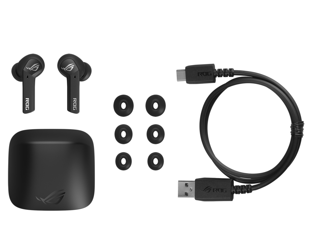 A large main feature product image of ASUS ROG Cetra True Wireless Earphones - Black