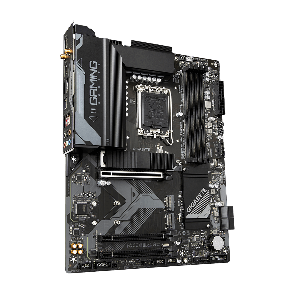 A large main feature product image of Gigabyte B760 Gaming X AX LGA1700 ATX Desktop Motherboard