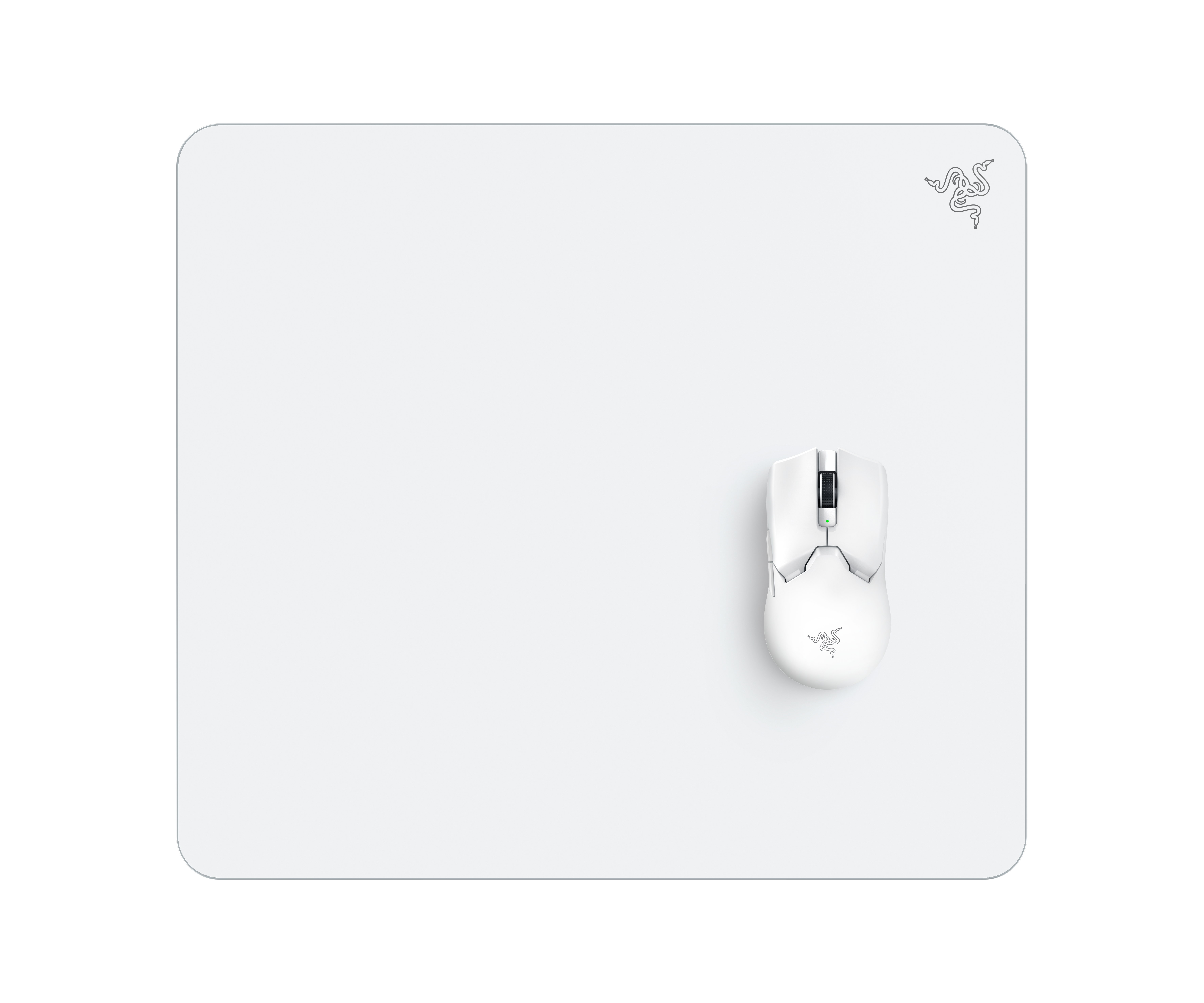 A large main feature product image of Razer Atlas - Premium Tempered Glass Mousepad (White)