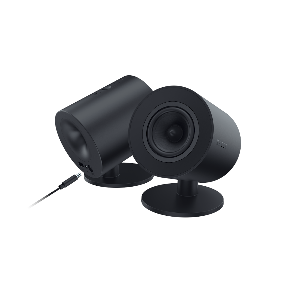 A large main feature product image of Razer Nommo V2 X - Full-Range 2.0 PC Gaming Speakers 