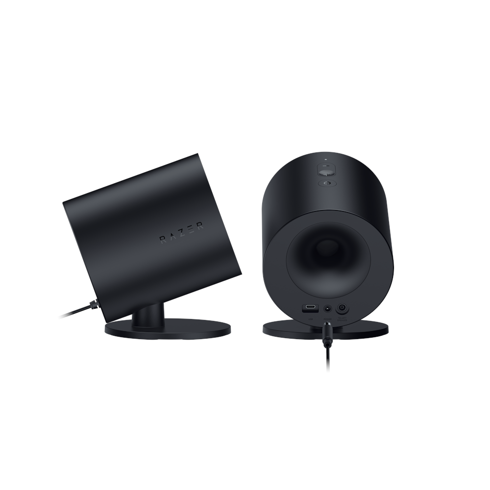 A large main feature product image of Razer Nommo V2 X - Full-Range 2.0 PC Gaming Speakers 