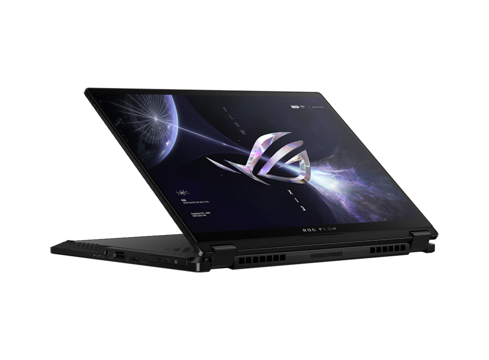A large main feature product image of ASUS ROG Flow X13 (GV302) - 13.4" 120Hz Touch, Ryzen 9, 8GB/512GB - Win 11 Gaming Notebook