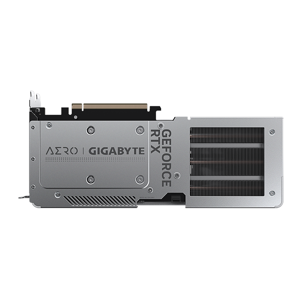 A large main feature product image of Gigabyte GeForce RTX 4060 Ti Aero OC 8GB GDDR6
