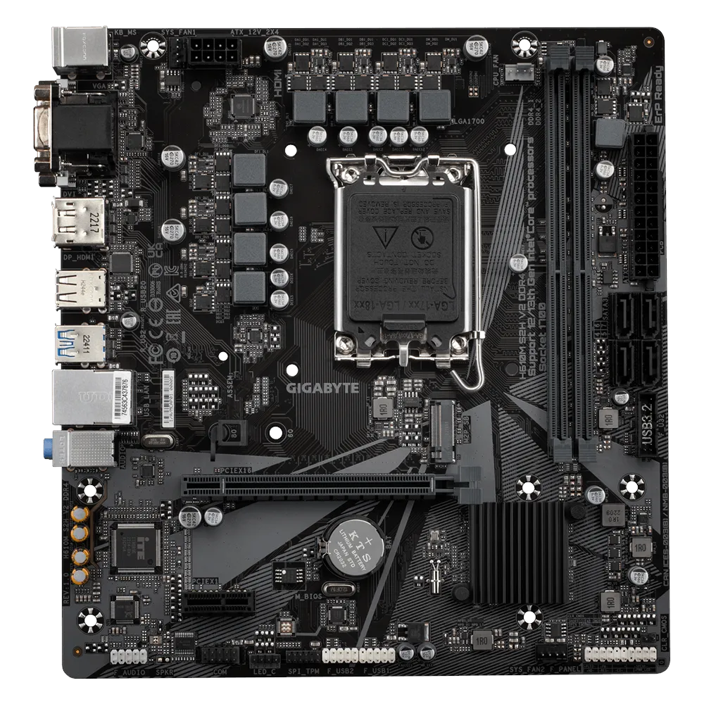 A large main feature product image of Gigabyte H610M S2H V2 DDR4 LGA1700 mATX Desktop Motherboard