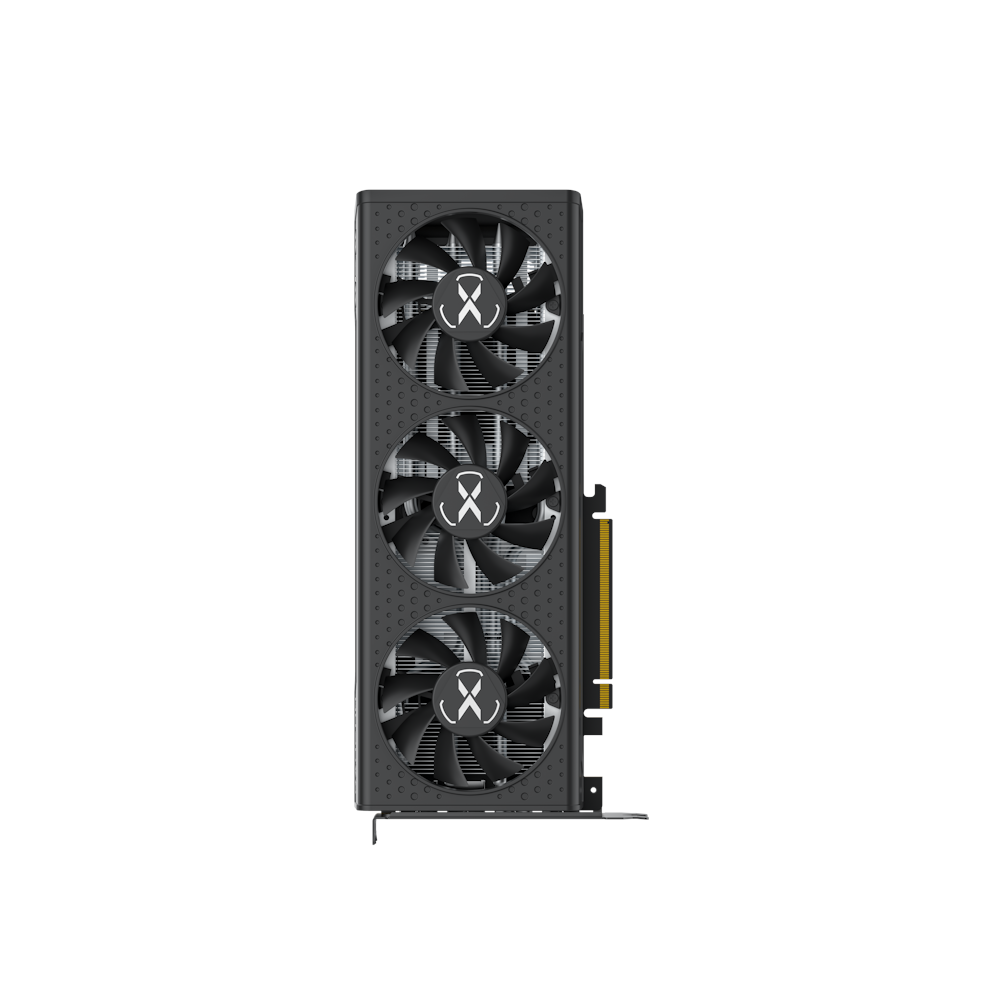 A large main feature product image of XFX Radeon RX 7600 Speedster QICK 308 8GB GDDR6 - Black Edition