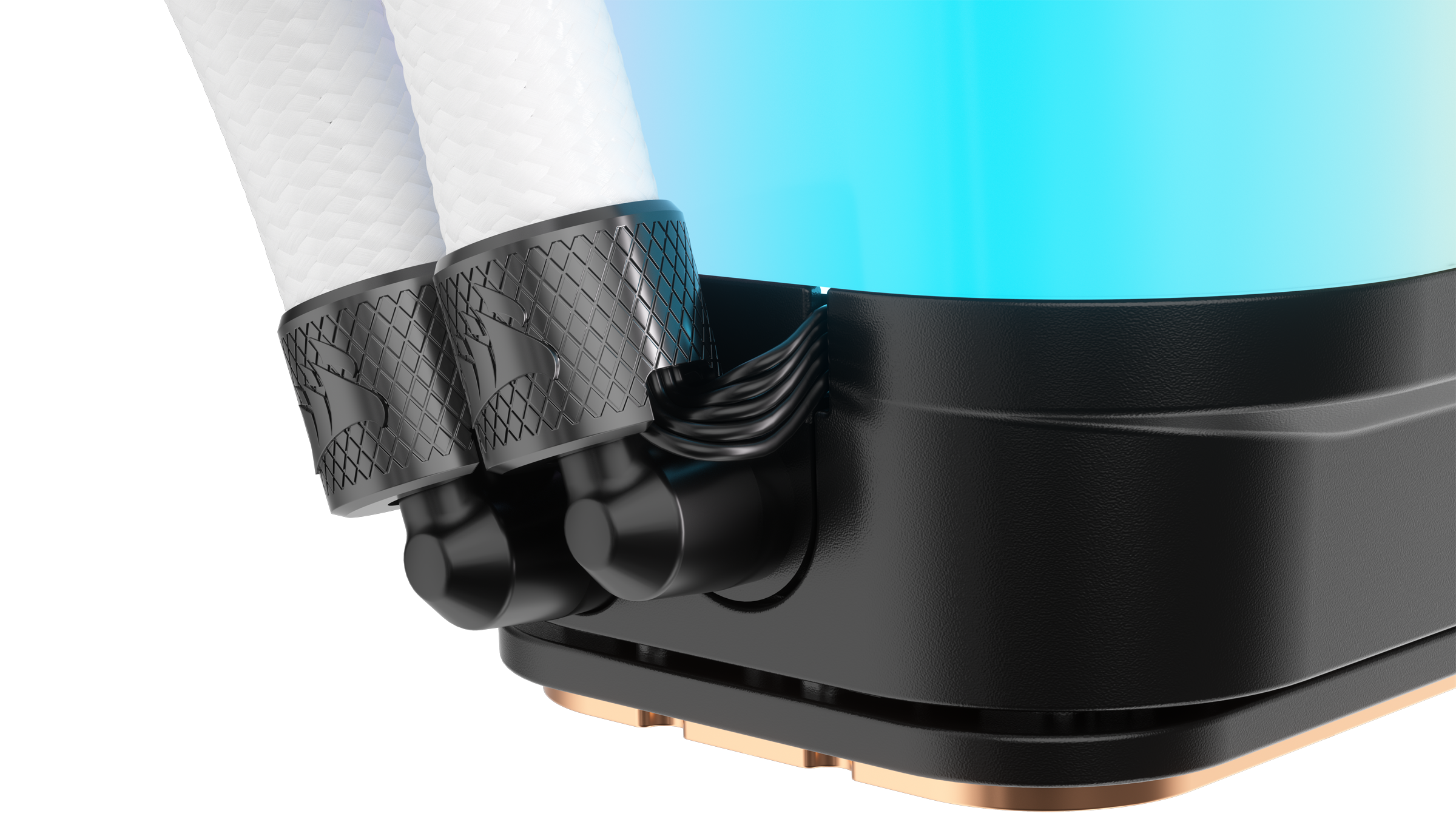 A large main feature product image of Corsair iCUE LINK H100i RGB - 240mm AIO Liquid CPU Cooler (White)