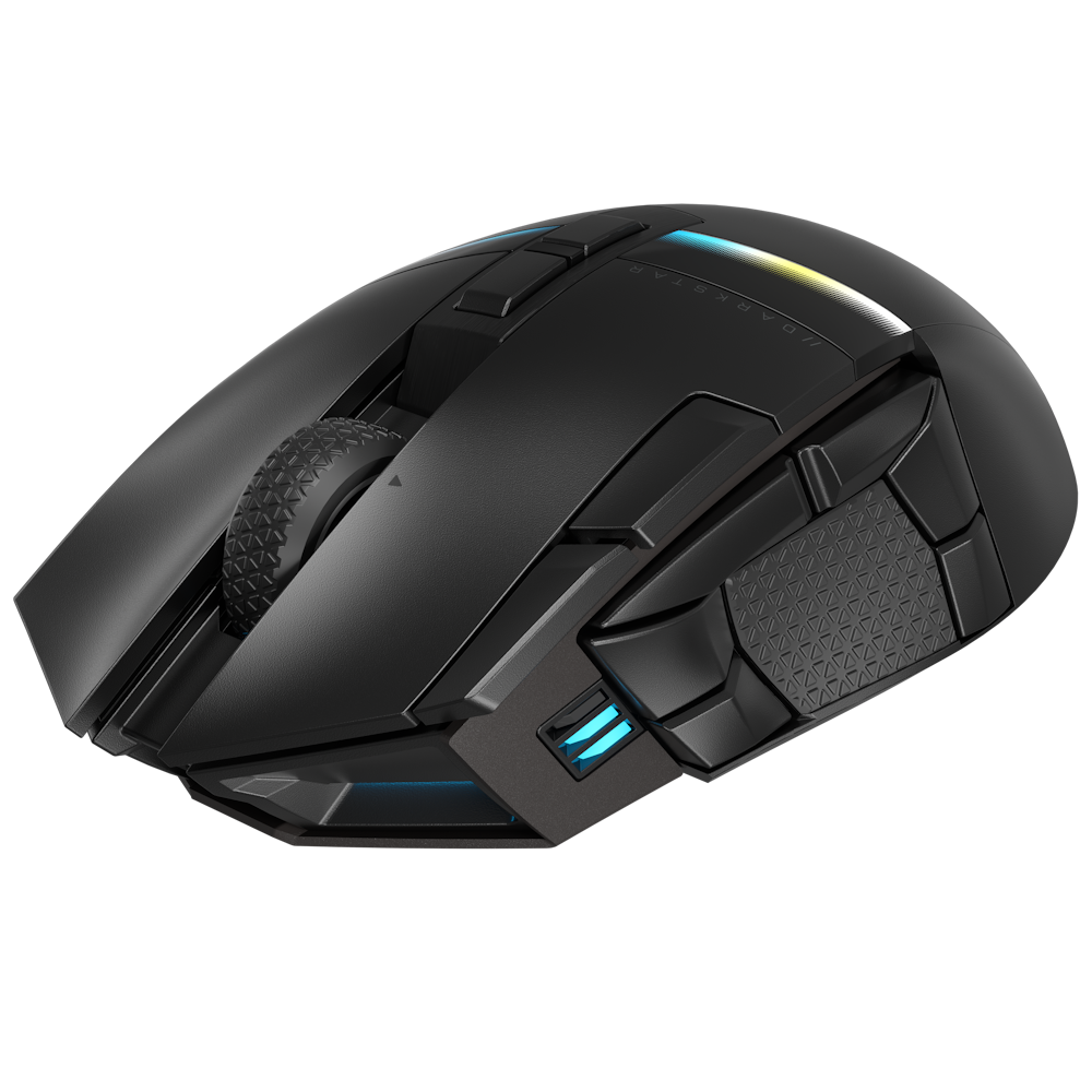 A large main feature product image of Corsair Darkstar Wireless Gaming Mouse