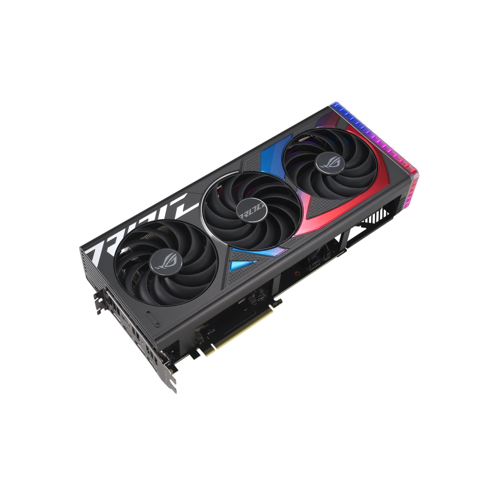 A large main feature product image of ASUS GeForce RTX 4070 ROG Strix OC 12GB GDDR6X
