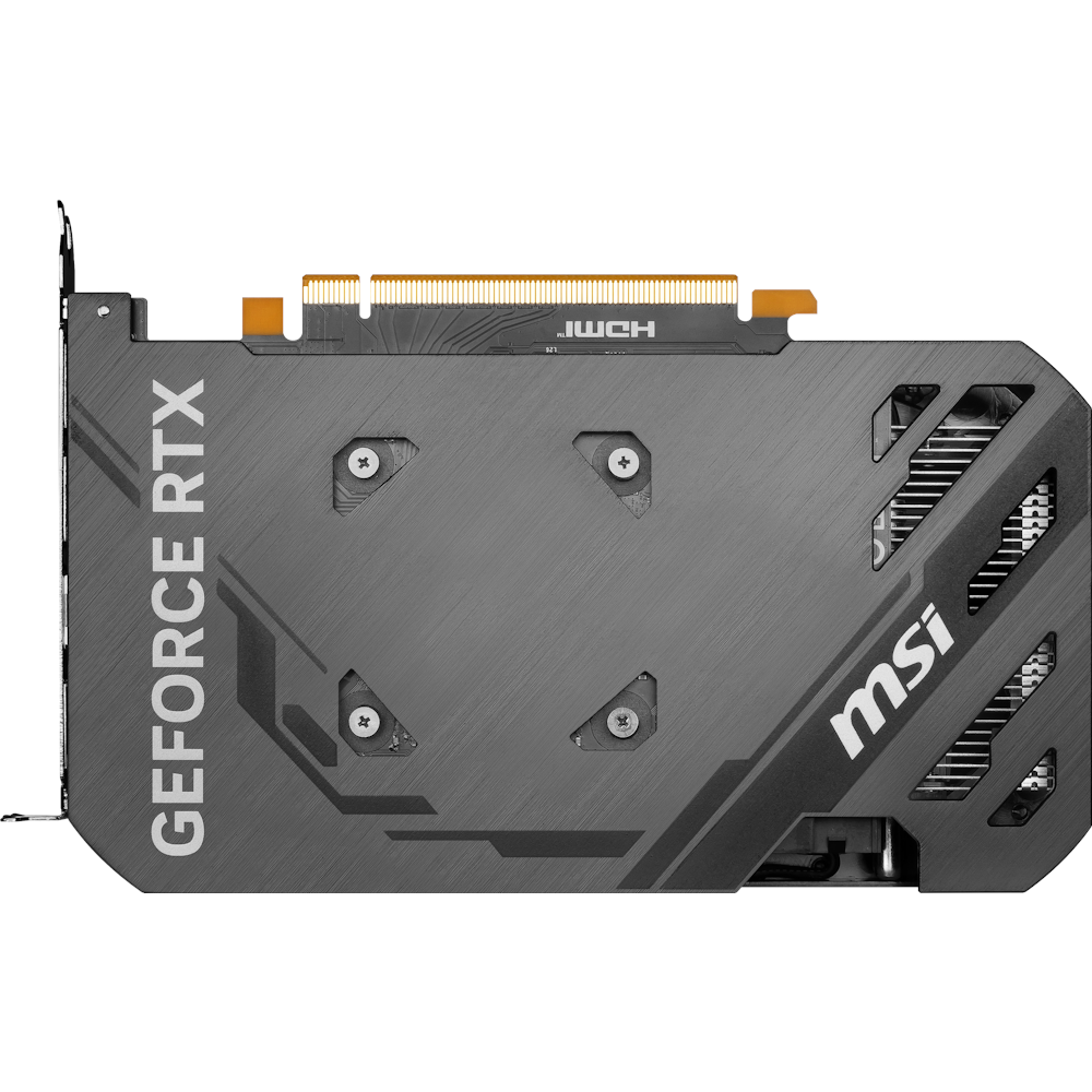 A large main feature product image of MSI GeForce RTX 4060 Ventus 2X Black OC 8GB GDDR6