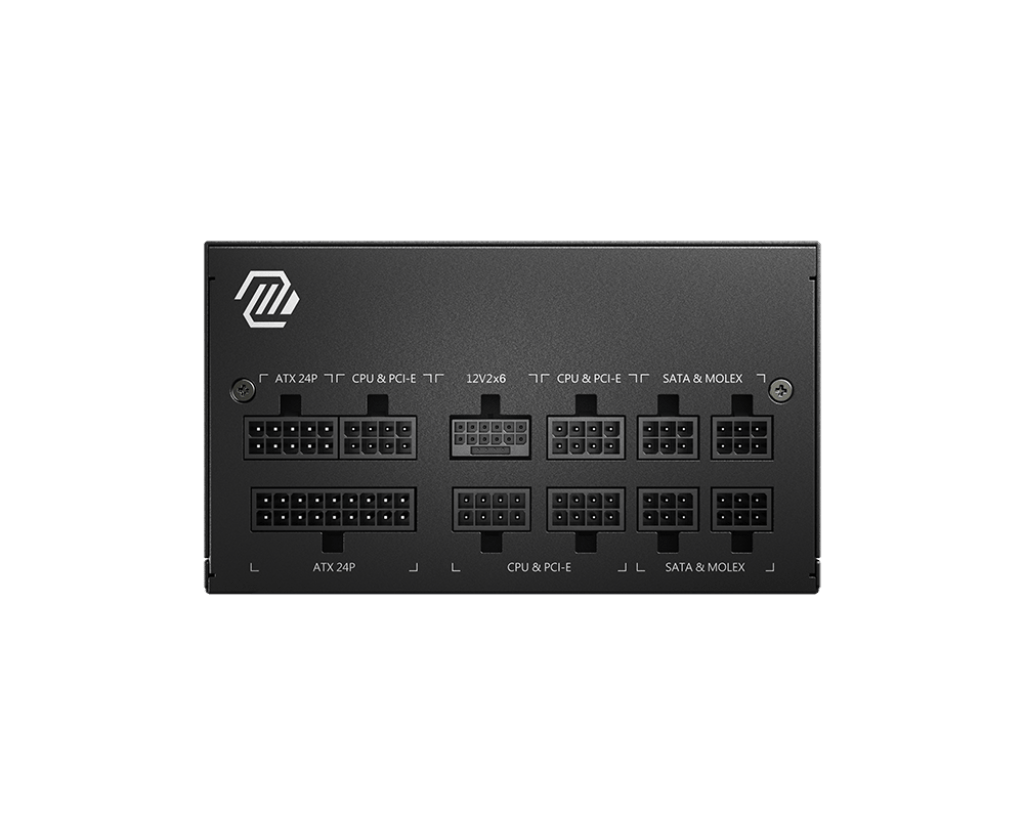 A large main feature product image of MSI MAG A850GL - 850W Gold PCIe 5.0 ATX Modular PSU