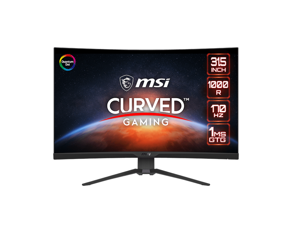 A large main feature product image of MSI MAG 325CQRF-QD 32" Curved QHD 170Hz VA Monitor