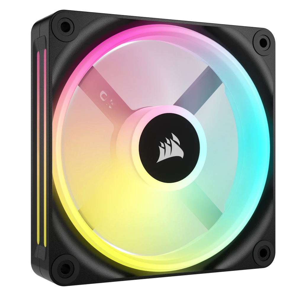 A large main feature product image of Corsair iCUE LINK QX120 RGB 120mm PWM Fan - Black