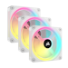 A product image of Corsair iCUE LINK QX120 RGB 120mm PWM Triple Fan Kit - White
