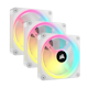 A small tile product image of Corsair iCUE LINK QX120 RGB 120mm PWM Triple Fan Kit - White