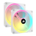 A product image of Corsair iCUE LINK QX140 RGB 140mm PWM Dual Fan Kit - White