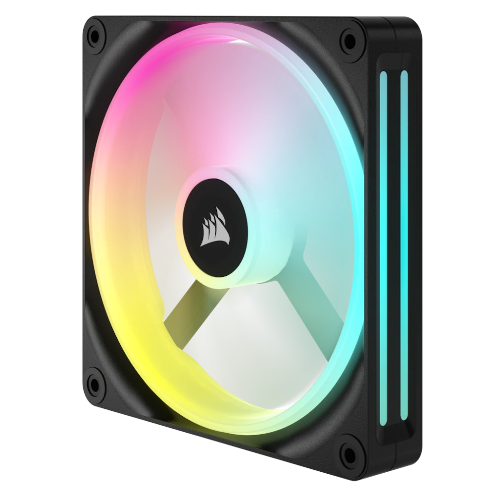 A large main feature product image of Corsair iCUE LINK QX140 RGB 140mm PWM Fan - Black
