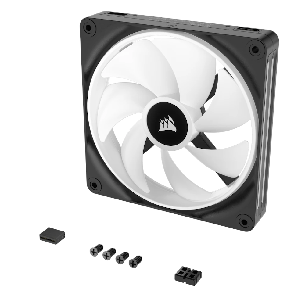 A large main feature product image of Corsair iCUE LINK QX140 RGB 140mm PWM Fan - Black