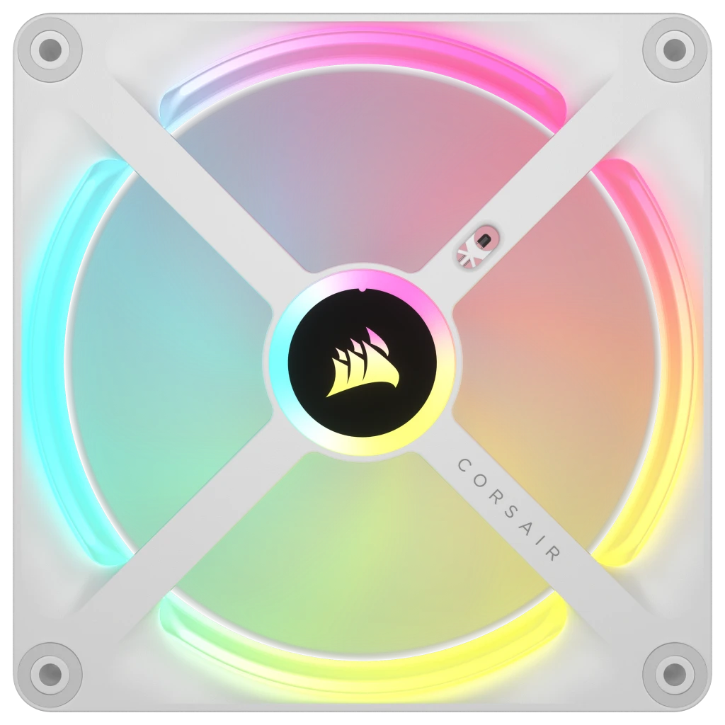 A large main feature product image of Corsair iCUE LINK QX140 RGB - 140mm PWM Modular Fan (White)