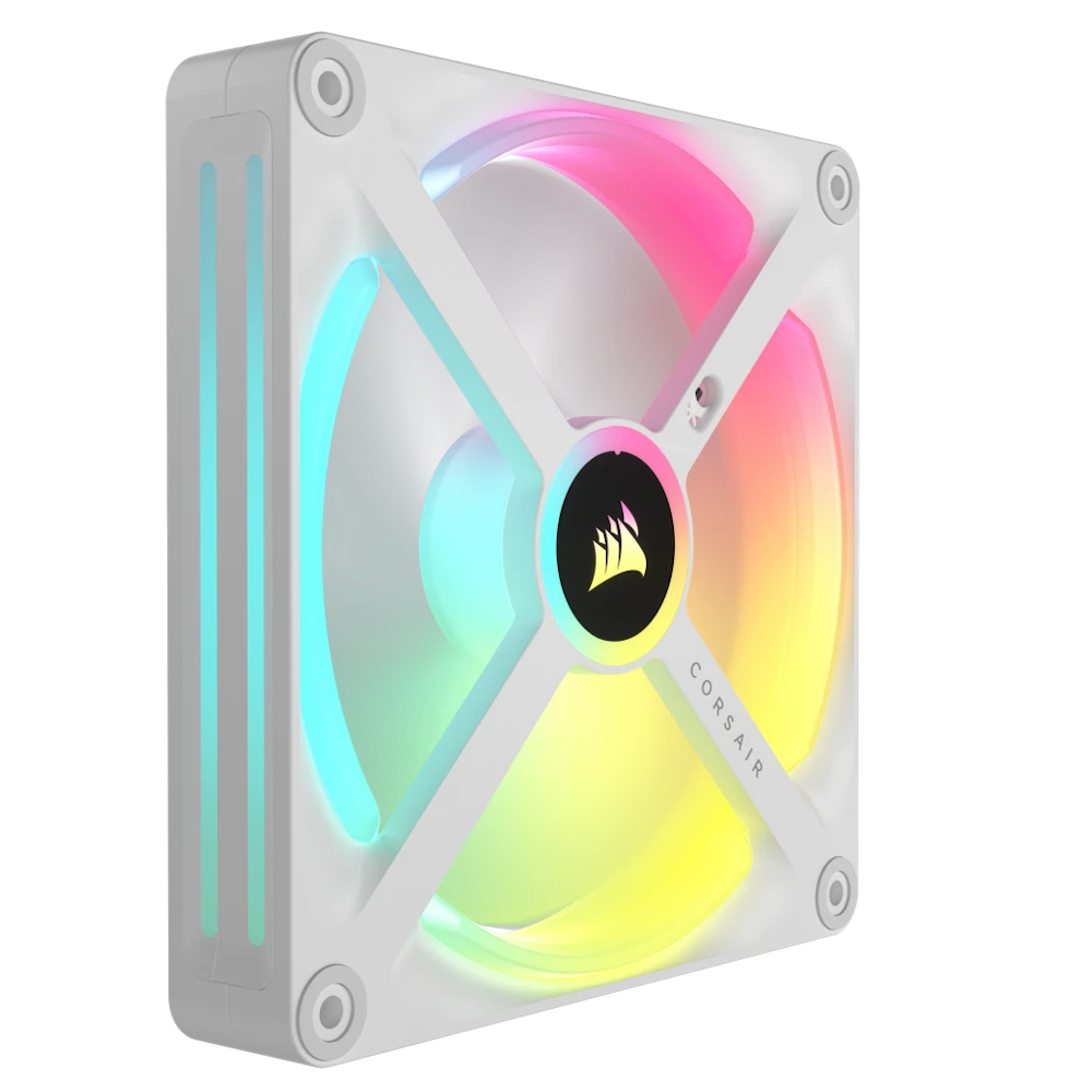A large main feature product image of Corsair iCUE LINK QX140 RGB 140mm PWM Fan - White