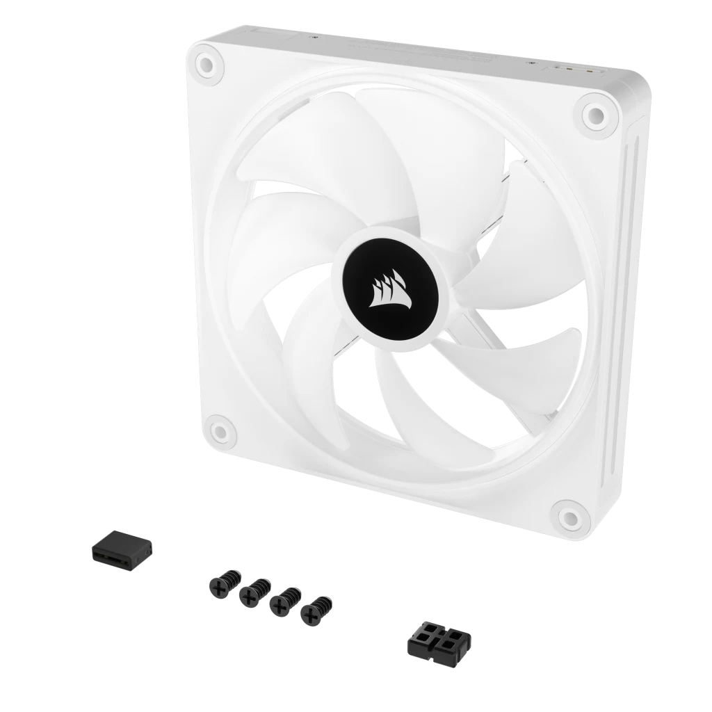 A large main feature product image of Corsair iCUE LINK QX140 RGB - 140mm PWM Modular Fan (White)