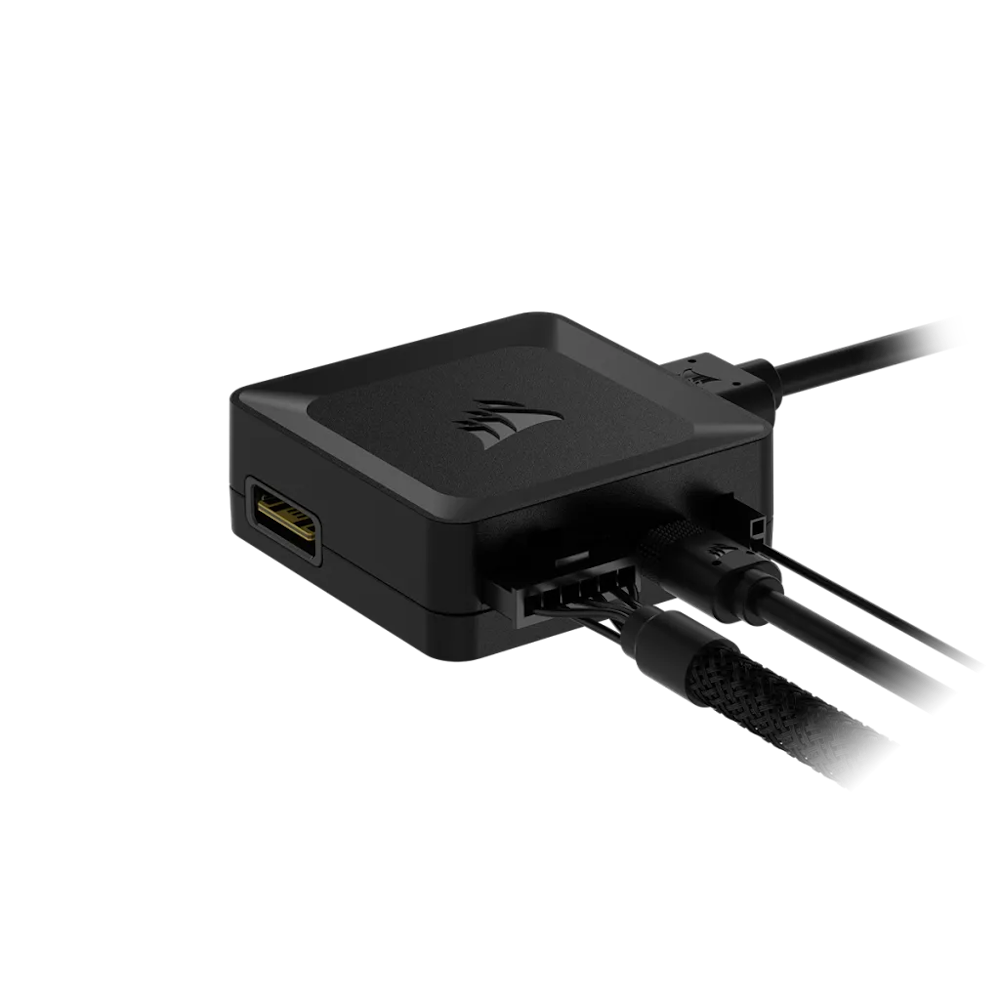 A large main feature product image of Corsair iCUE LINK System Hub