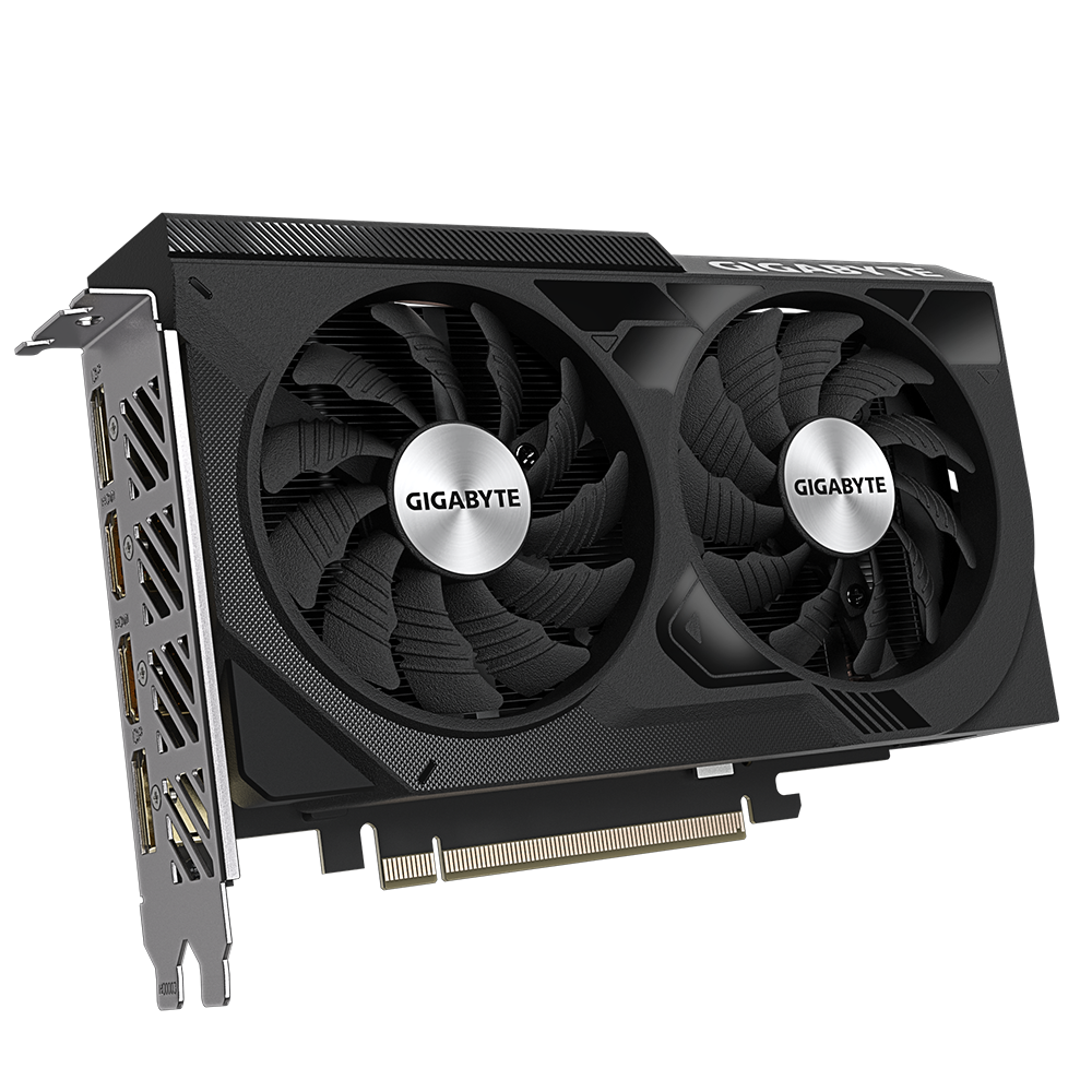 A large main feature product image of Gigabyte GeForce RTX 4060 Windforce OC 8GB GDDR6