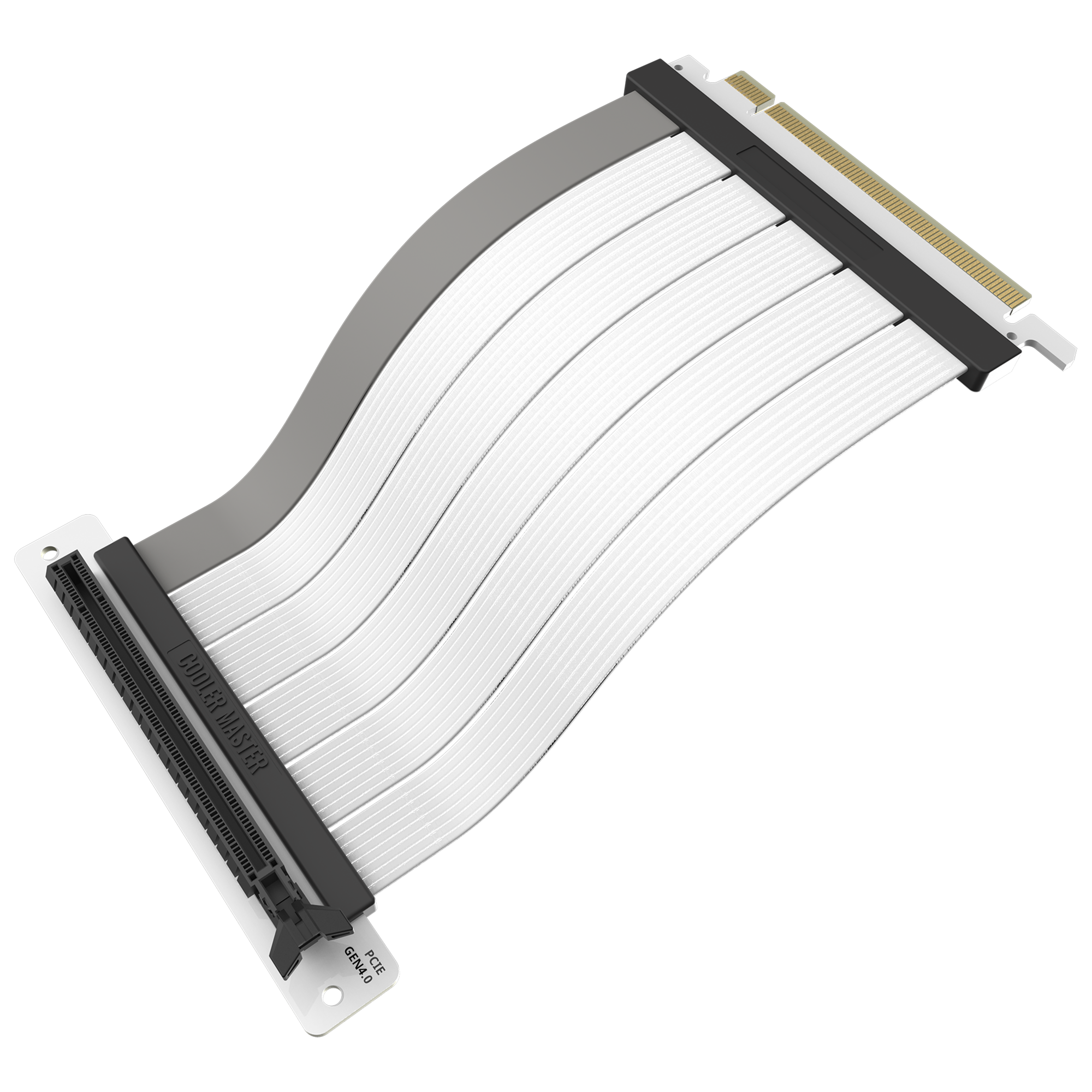 A large main feature product image of Cooler Master PCIe 4.0 x16 Riser Cable V2 - 200mm (White)