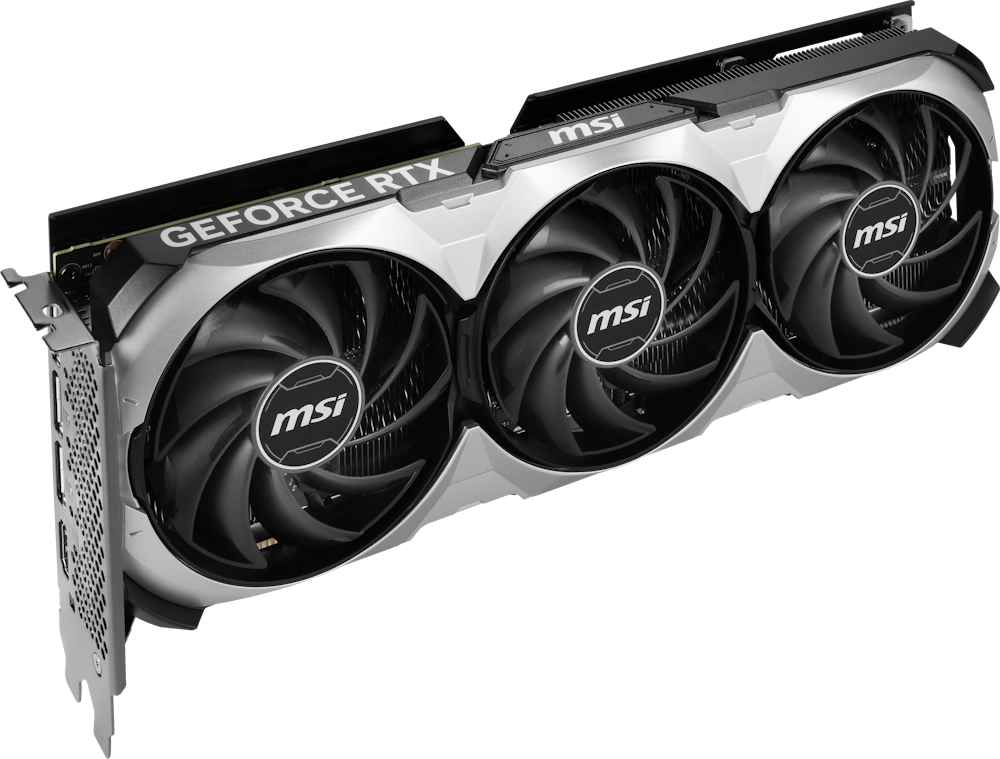 A large main feature product image of MSI GeForce RTX 4060 Ti Ventus 3X OC 16GB GDDR6
