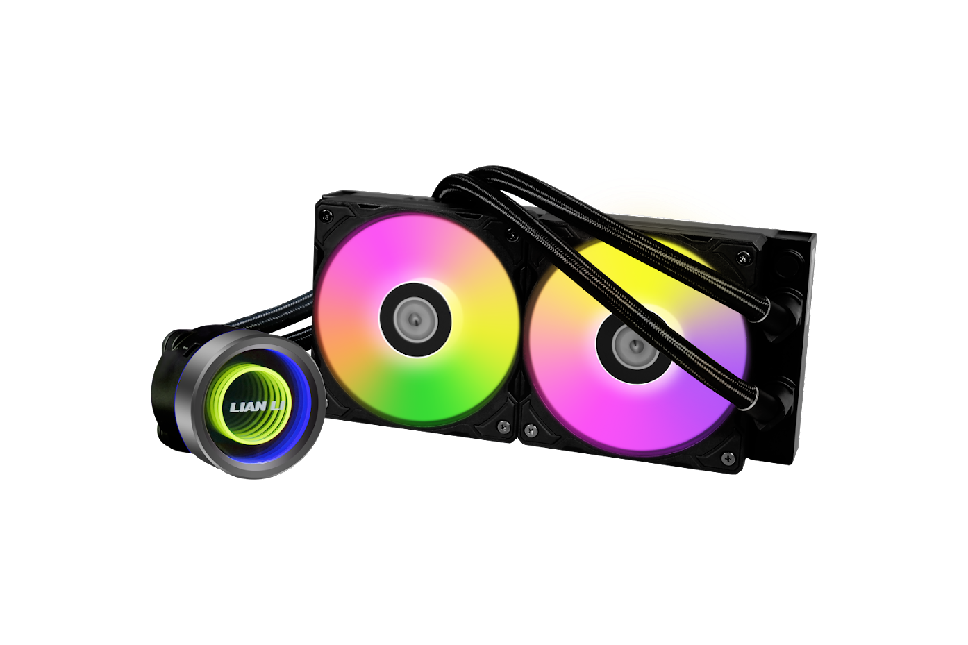 A large main feature product image of Lian Li Galahad II Trinity - 240mm RGB AIO Liquid CPU Cooler (Black)