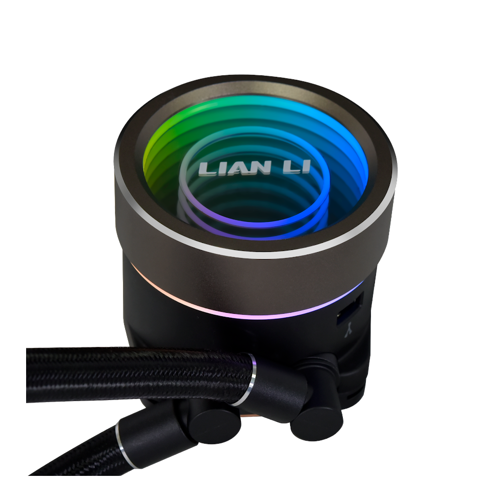 A large main feature product image of Lian Li Galahad II Trinity 240 RGB 240mm AIO Liquid CPU Cooler - Black