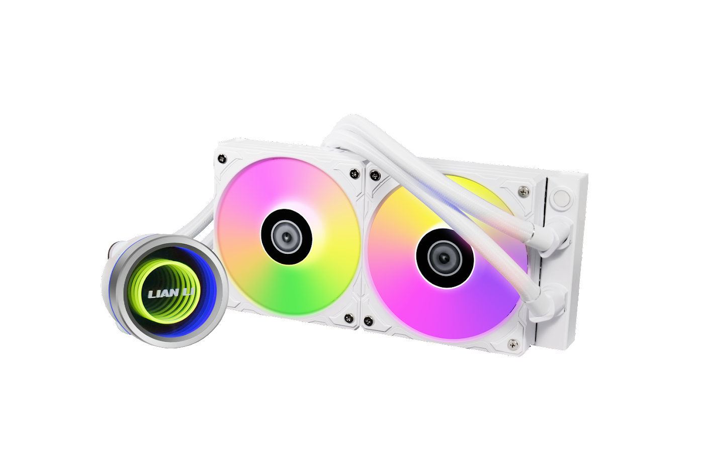 A large main feature product image of Lian Li Galahad II Trinity - 240mm RGB AIO Liquid CPU Cooler (White)