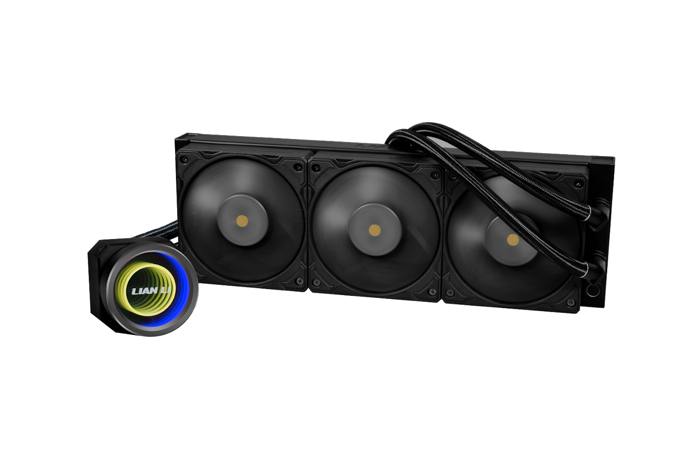 A large main feature product image of Lian Li Galahad II Trinity Performance - 360mm AIO Liquid CPU Cooler (Black)