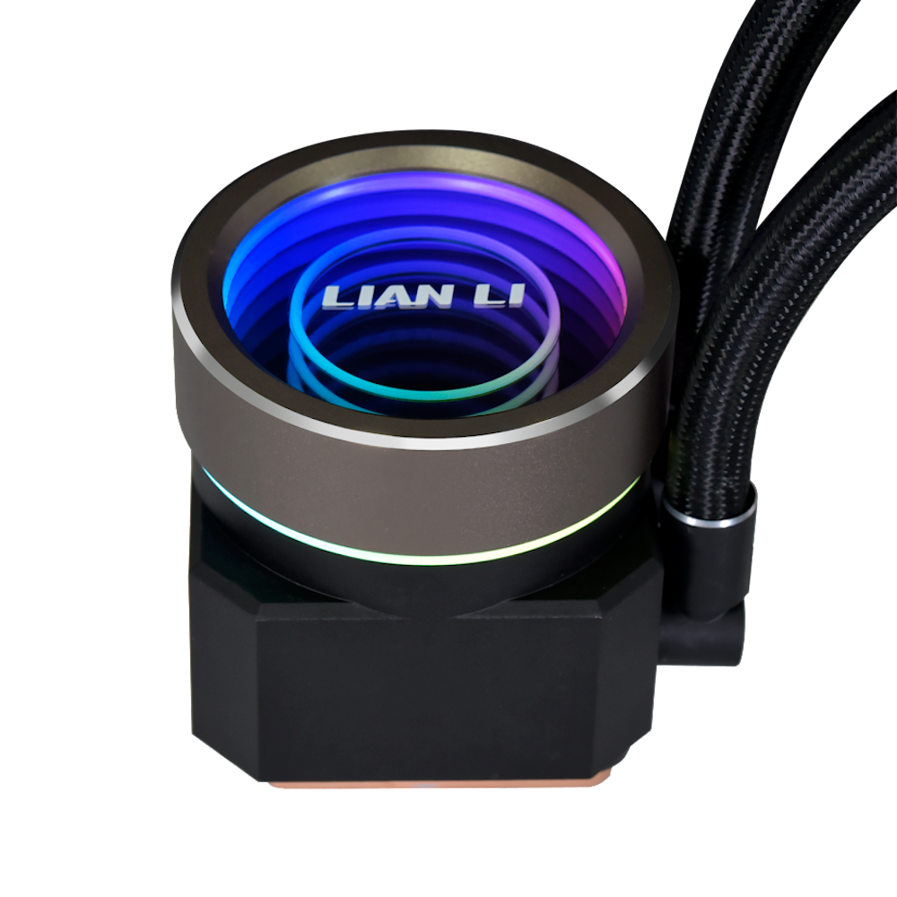 A large main feature product image of Lian Li Galahad II Trinity 360 Performance 360mm AIO Liquid CPU Cooler - Black