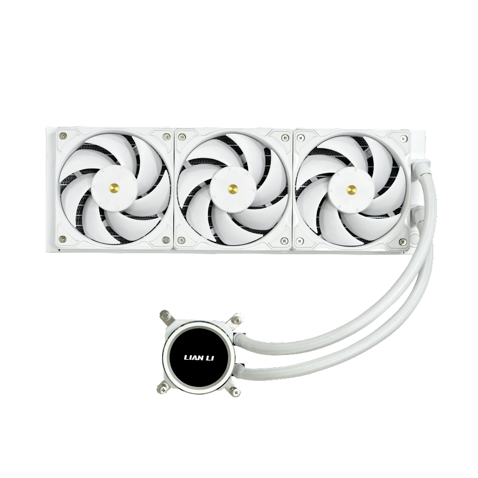 A large main feature product image of Lian Li Galahad II Trinity Performance - 360mm AIO Liquid CPU Cooler (White)