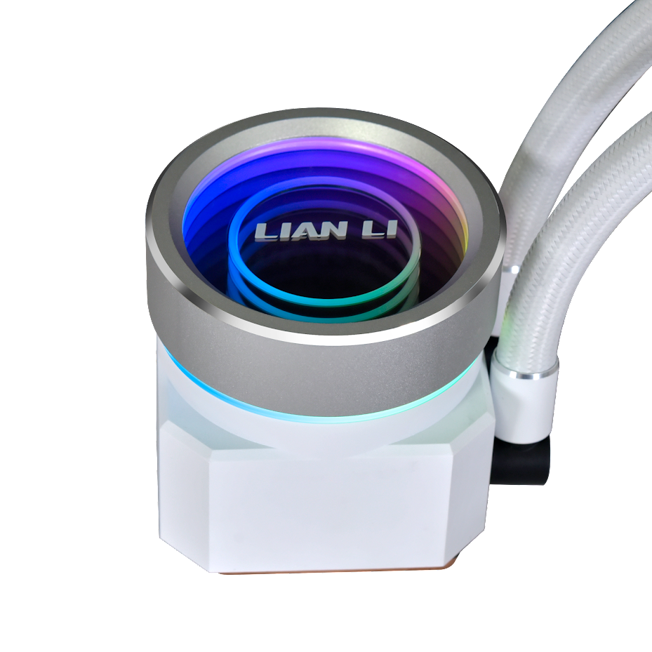 A large main feature product image of Lian Li Galahad II Trinity Performance - 360mm AIO Liquid CPU Cooler (White)
