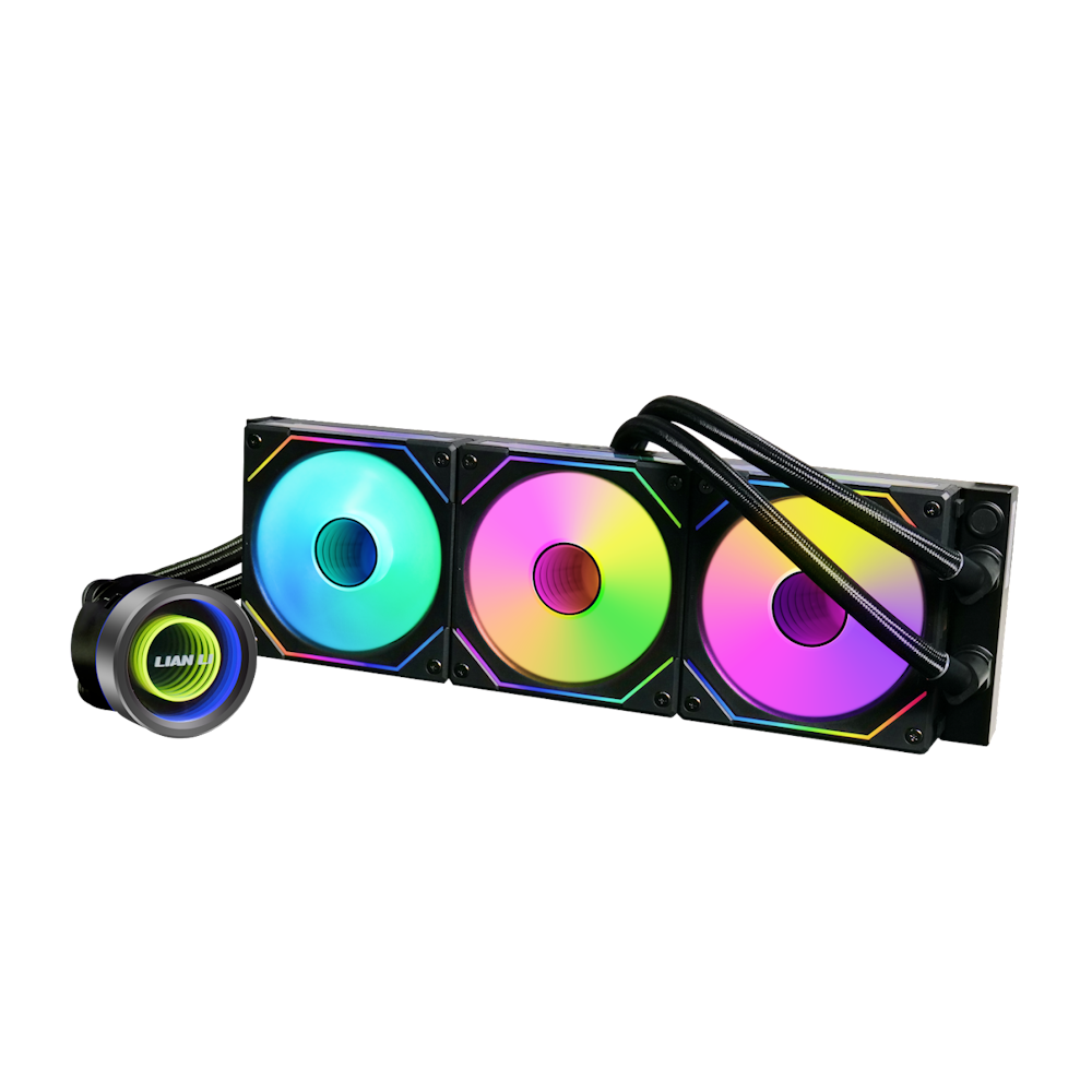 A large main feature product image of Lian Li Galahad II Trinity SL Infinity - 360mm RGB AIO Liquid CPU Cooler (Black)