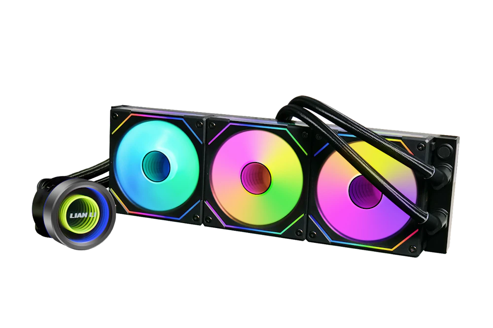 A large main feature product image of Lian Li Galahad II Trinity SL Infinity - 360mm RGB AIO Liquid CPU Cooler (Black)