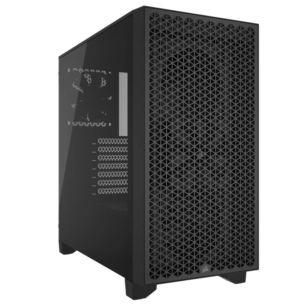 A large main feature product image of Corsair 3000D Airflow Tempered Glass Mid Tower Case - Black
