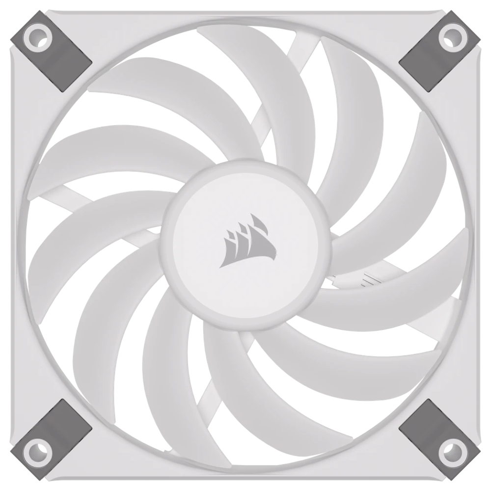 A large main feature product image of Corsair iCUE AF120 RGB Slim 120mm PWM Fan White - Dual Pack