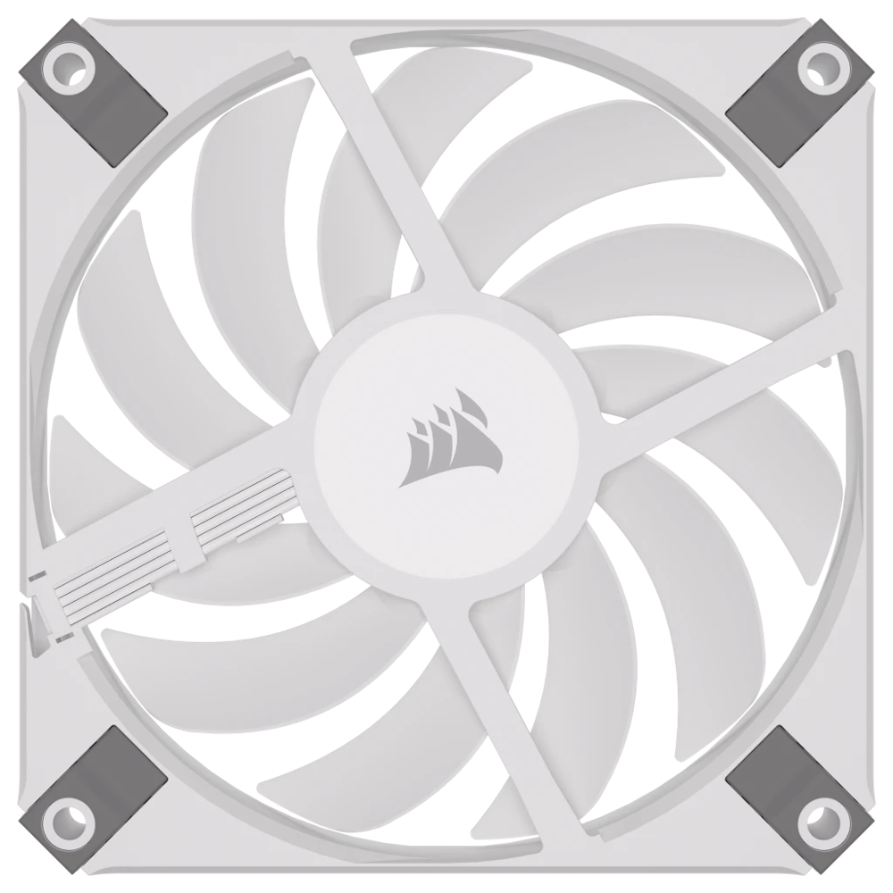 A large main feature product image of Corsair iCUE AF120 RGB Slim 120mm PWM Fan White - Dual Pack