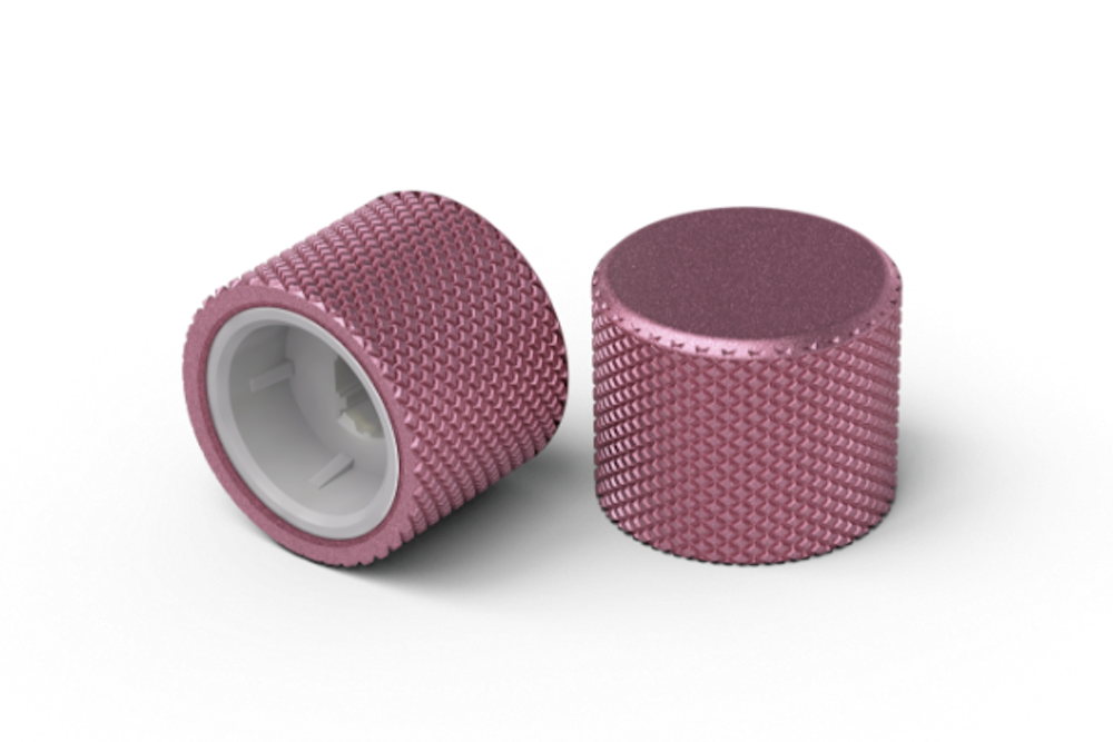 A large main feature product image of Glorious GMMK PRO Rotary Knob - Prism Pink