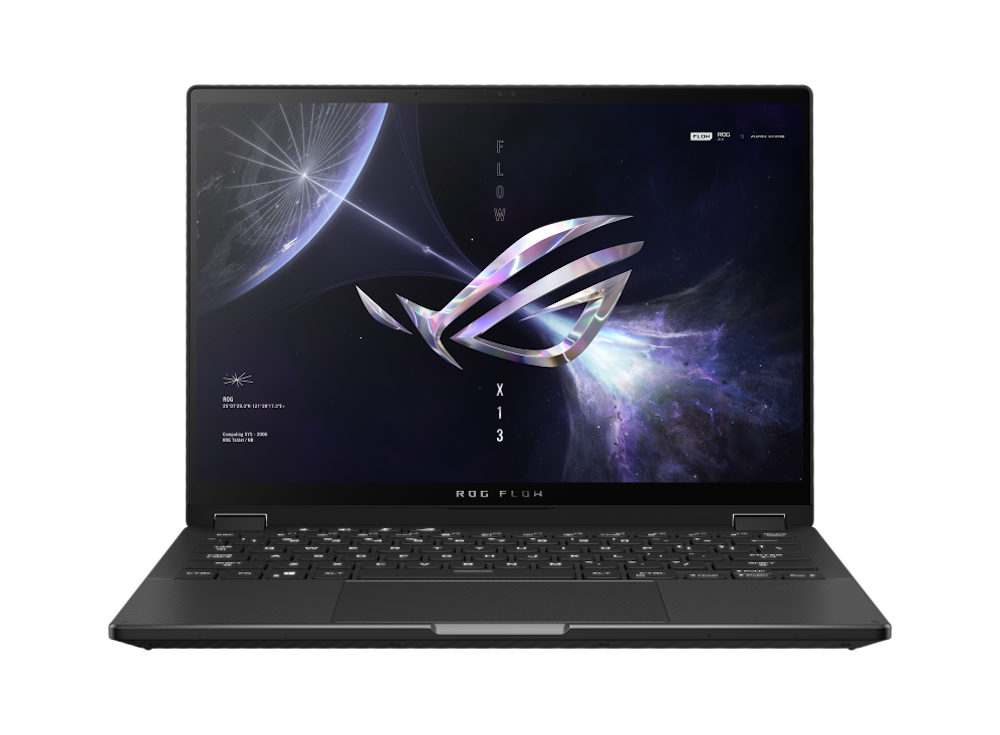 A large main feature product image of ASUS ROG Flow X13 (GV302) - 13.4" Touch, Ryzen 9, RTX 4050, 16GB/1TB - Win 11 Gaming Notebook