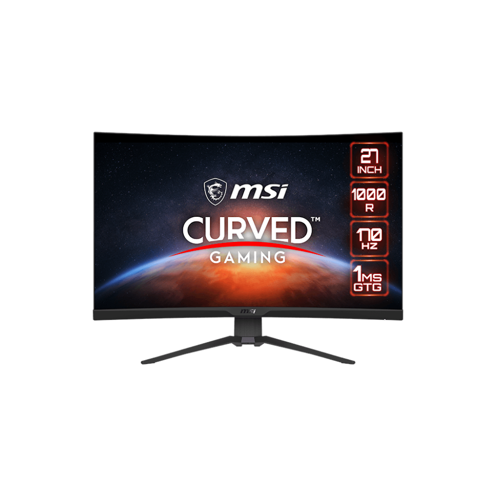 A large main feature product image of MSI MAG 275CQRF-QD 27" Curved QHD 170Hz VA Monitor