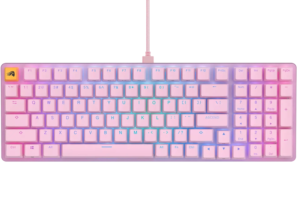 A large main feature product image of Glorious GMMK 2 96% Mechanical Keyboard - Pink (Prebuilt)