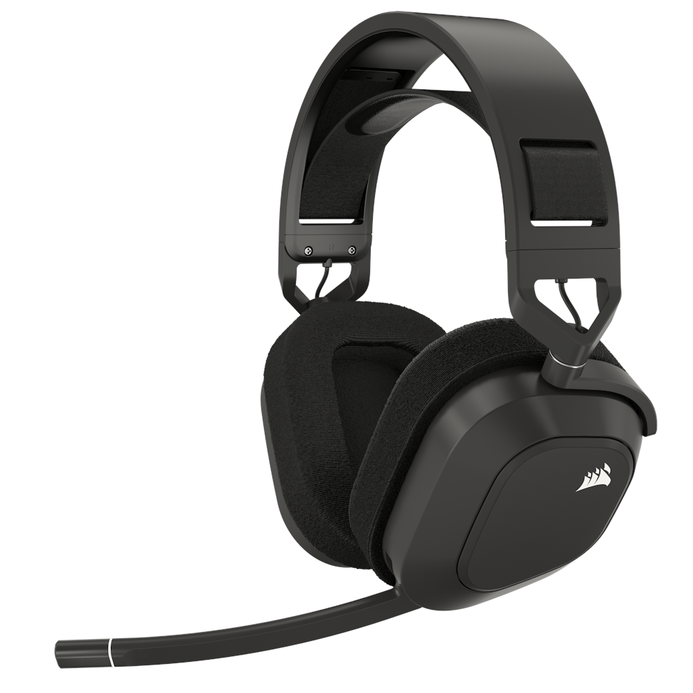 A large main feature product image of Corsair HS80 MAX Wireless Gaming Headset - Steel Grey
