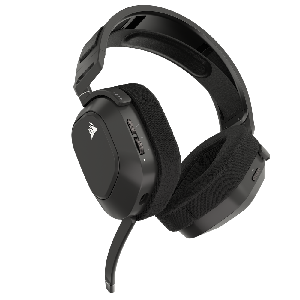 A large main feature product image of Corsair HS80 MAX WIRELESS Gaming Headset (Steel Grey)